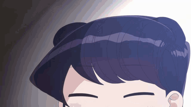a cartoon of a girl with purple hair