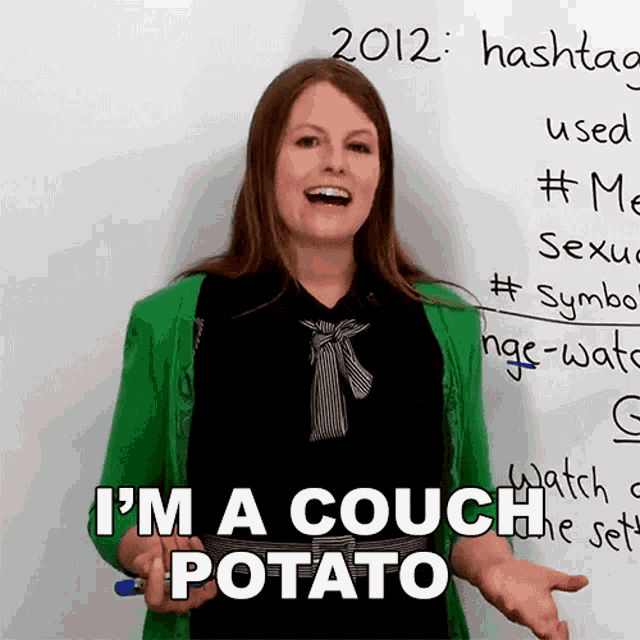 Im A Couch Potato Emma GIF - Im A Couch Potato Emma Learn English With Emma GIFs