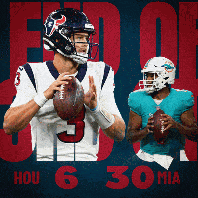 two football players on a poster that says hou 6 30mia