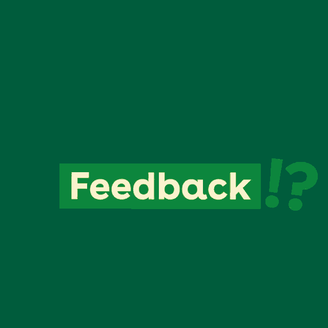 a green background with five yellow stars and the words feedback