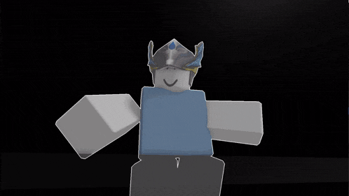 a roblox character is wearing a blue shirt and a blue hat
