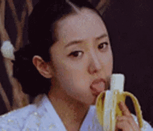 Banana Korean GIF - Banana Korean Lick GIFs