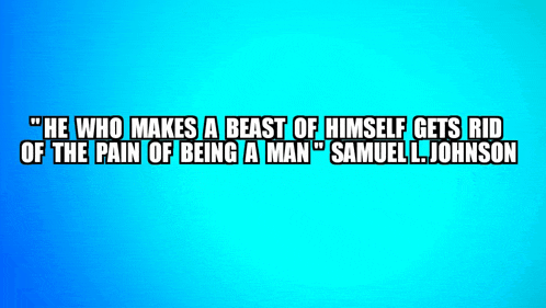 a blue background with a quote from samuel l johnson