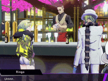 a video game character named ringo is talking to a man