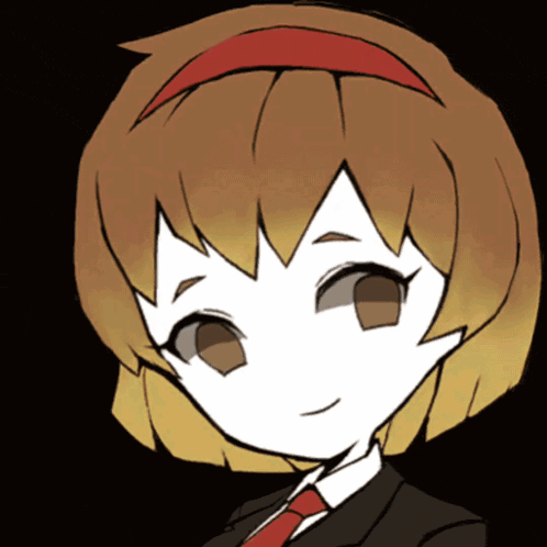 a drawing of a girl with a red headband