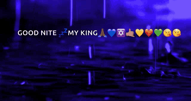 a blue background with the words good nite zzz my king