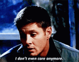 a man is saying " i don 't even care anymore "