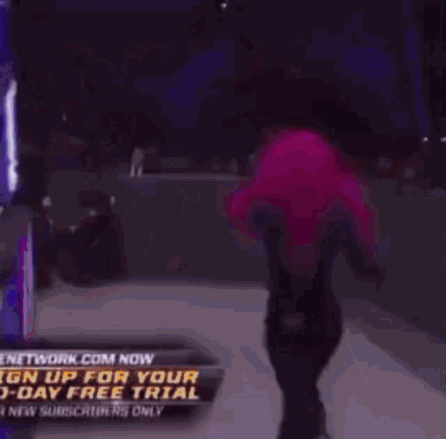 a man is standing in front of a sign that says " sign up for your 30 day free trial "