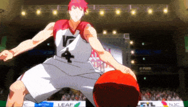 a basketball player with the number 4 on his jersey dribbles a ball