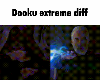 a man with a beard is holding a purple lightning bolt in his hand in a dark room .