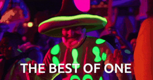 a man in a sombrero with the words " the best of one " behind him