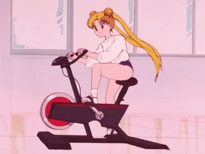Sailor Moon Exercise GIF - Sailor Moon Exercise Bike GIFs