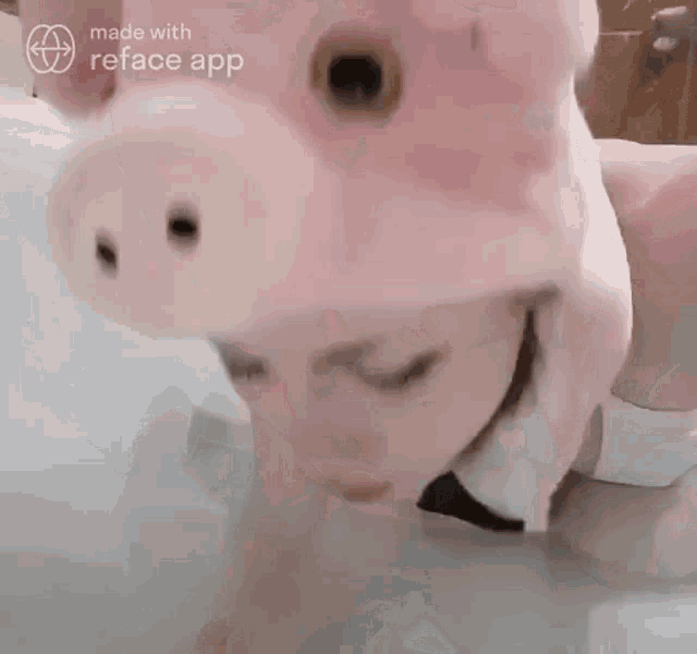 a man wearing a pink flamingo hat is in a bath tub