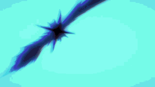 a blue light is shining in the dark