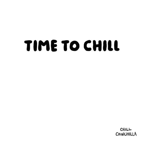 a cartoon mouse with the words time to chill written above it