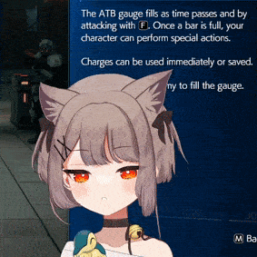 a screenshot of a video game with a cat girl