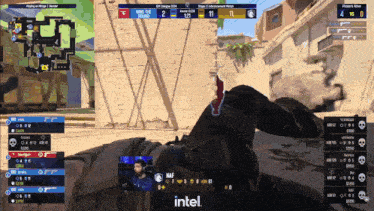 a screen shot of a video game with intel on the bottom