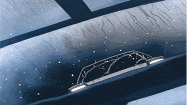 a drawing of a car driving down a road