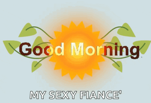 a sign that says good morning with a sun and leaves