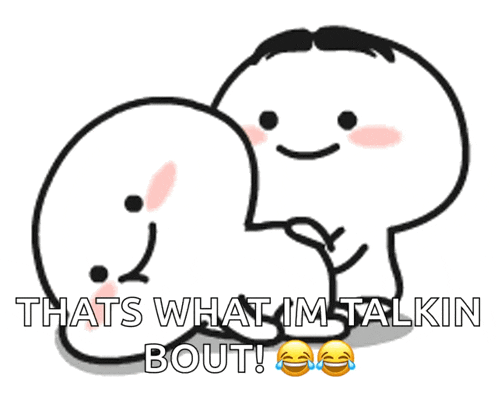a couple of cartoon characters with the words that 's what im talkin bout