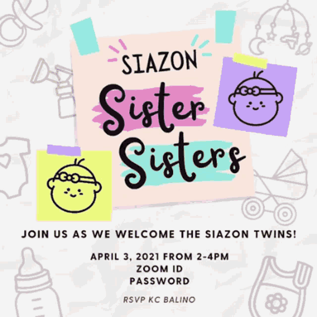 an invitation for a siazon sister sisters shower