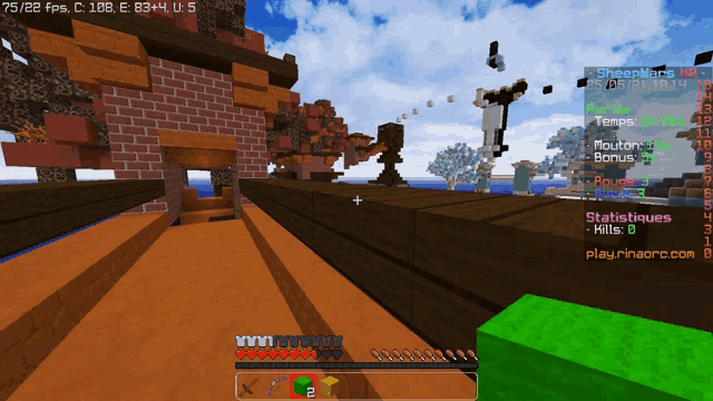 a screenshot of a minecraft game with the name sheeplord on the top left