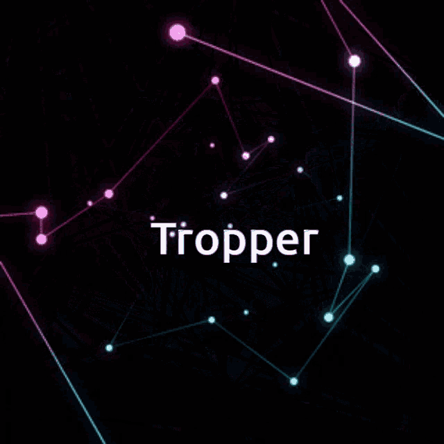 the word stopper is on a black background with lines and dots