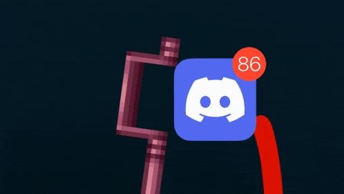 a discord icon with a red circle with 86 on it