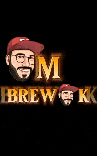 a cartoon of a man with a beard and the word brew on it
