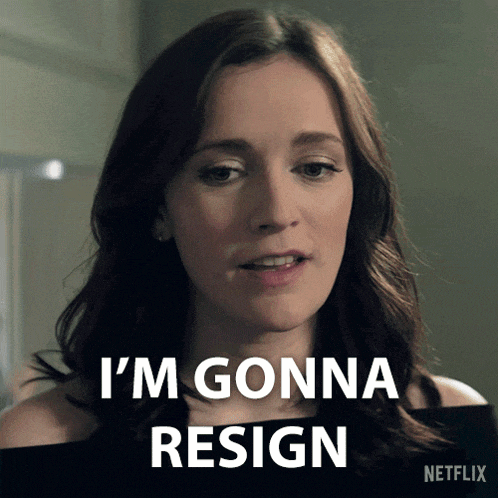 a woman says " i 'm gonna resign " in a netflix ad