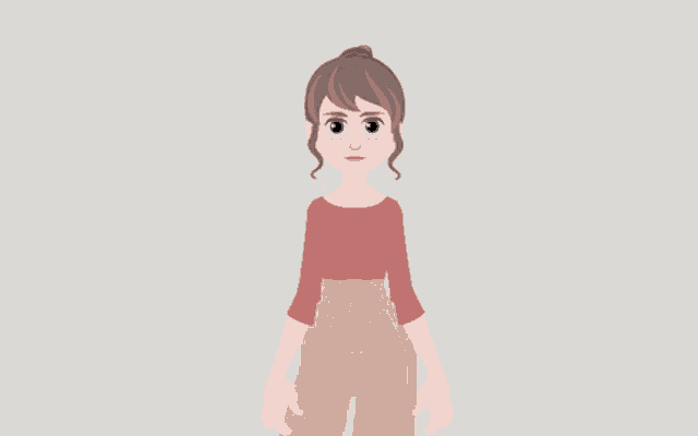 a cartoon illustration of a woman with her hands outstretched