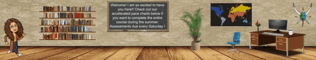 a room with a chalkboard that says " welcome i am so excited to have you here check out our accelerated pace charts below "