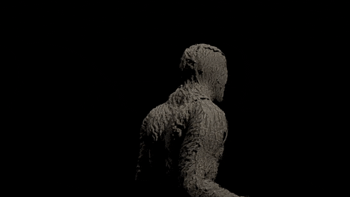 a 3d rendering of a statue of a man wrapped in a blanket .