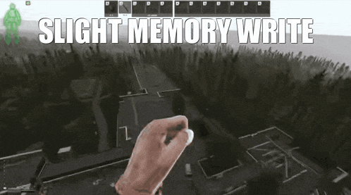 a screenshot of a video game with the words slight memory write