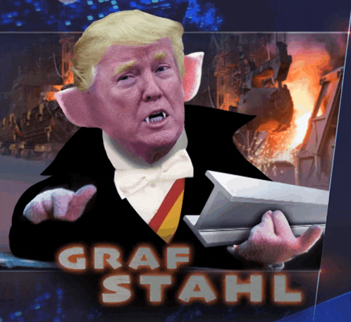 a picture of donald trump with the name graf stahl