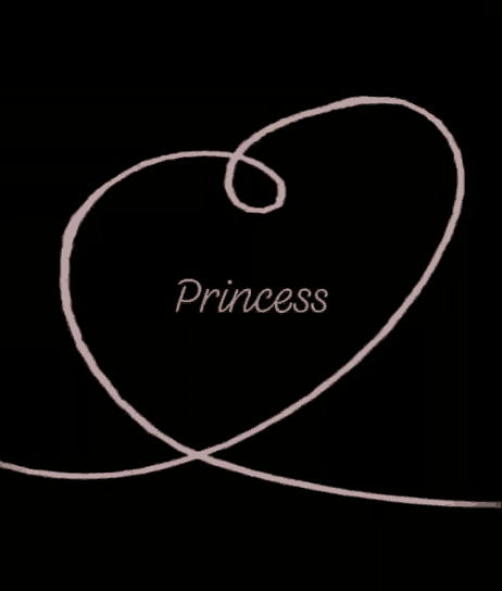 a pink swirl with the word princess on it