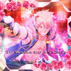a picture of a man surrounded by pink roses with the words yo puedo soy de samurai