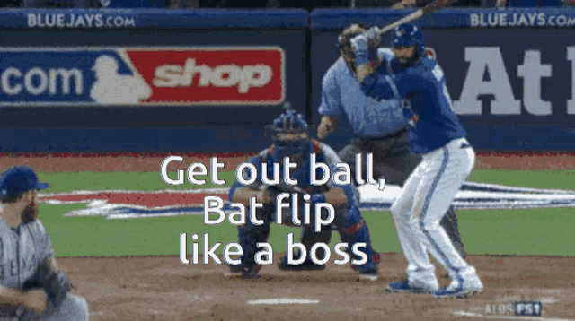 Get Out Ball Bat Flip GIF - Get Out Ball Bat Flip Like A Boss GIFs