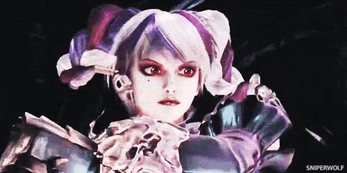 a close up of a woman 's face in a video game
