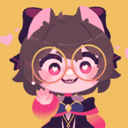 a drawing of a girl with glasses and hearts around her