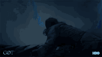 a poster for got shows a dragon with a blue light coming out of it 's mouth