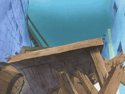 a drawing of a staircase with a wooden box on top