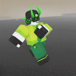a cartoon character with horns and headphones on