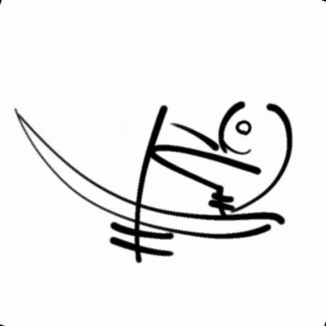 a drawing of a bird with a long tail