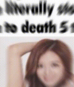 a blurred image of a woman 's face with the words ' morally wrong is death ' on the bottom