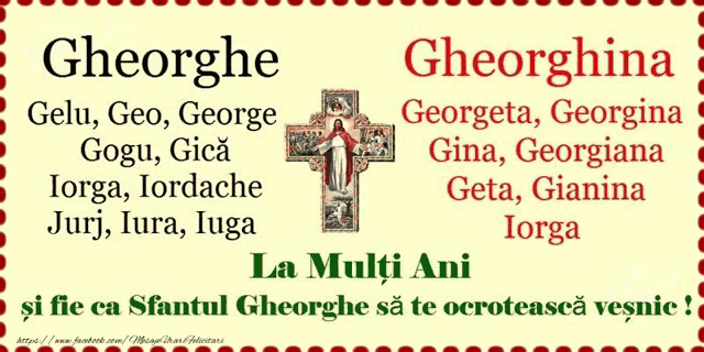 a greeting card with a picture of jesus and the words gheorghe