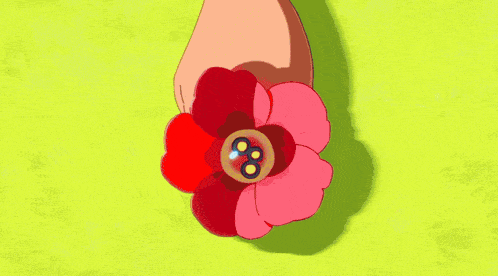 a close up of a person 's face with a flower in their hair that says ' 88 ' on it