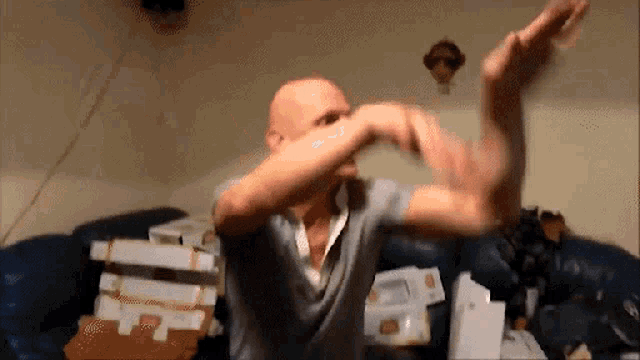 Bounce By The Ounce Crazy Bald Guy GIF - Bounce By The Ounce Crazy Bald Guy Dancing Queen GIFs