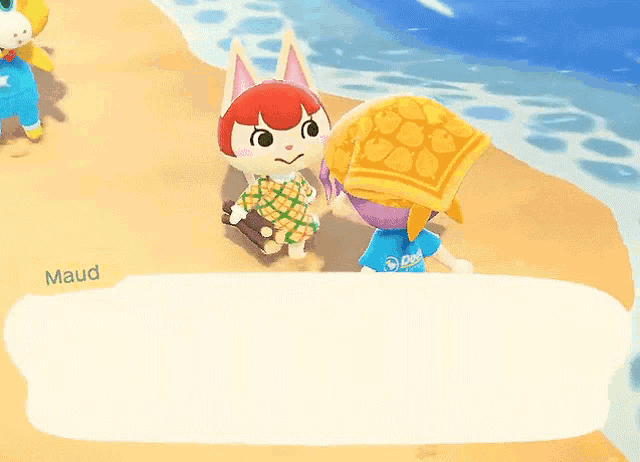 a video game character named maud talking to another character