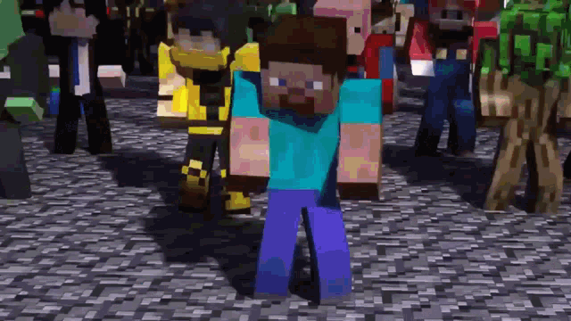 Minecraft Man Dancing To Gangsters Paradise GIF - Minecraft Man Dancing To Gangsters Paradise GIFs